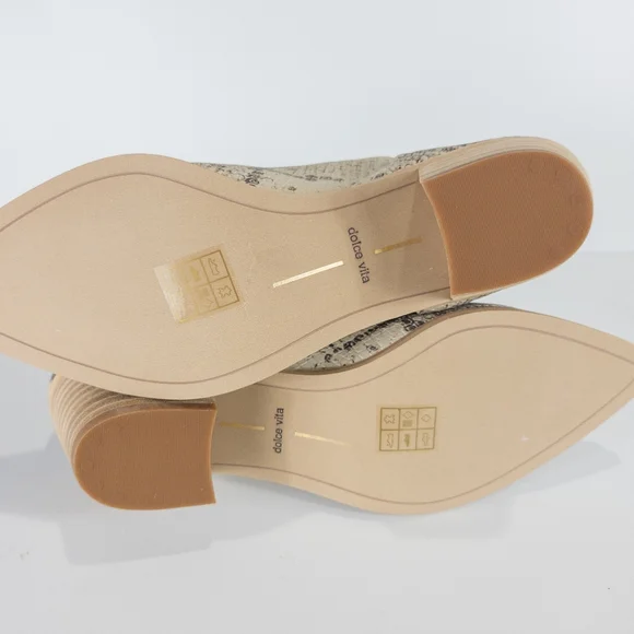 Dolce Vita Sonni Pointy Toe White Black Snake Booties - Picture 6 of 6